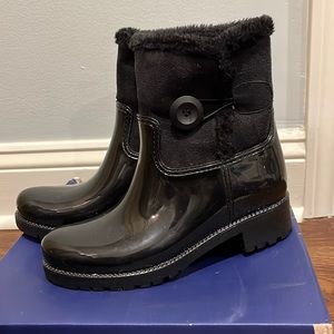 Henry Ferrera black rain boot size 7